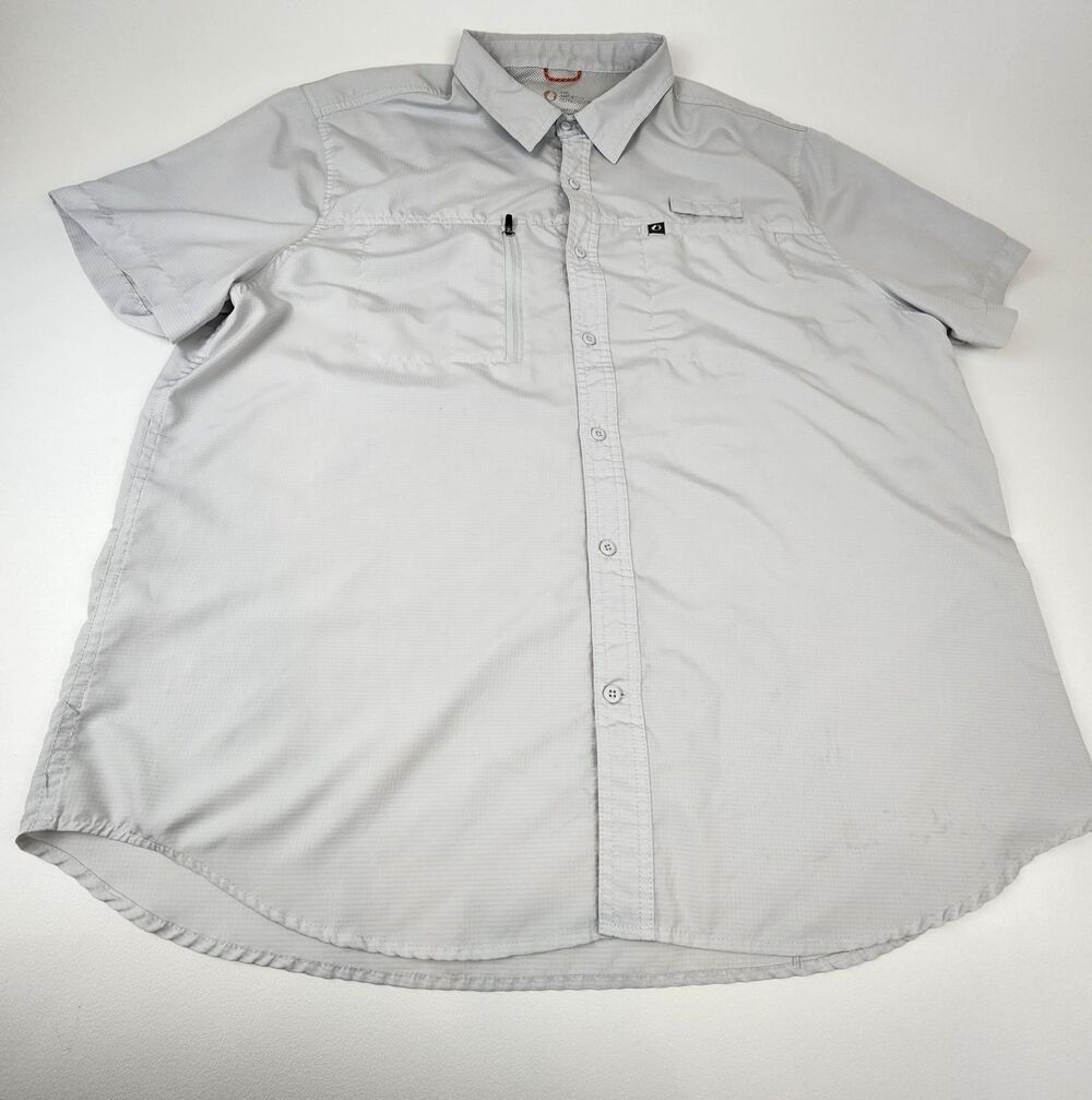 American Outdoorsman Mens 2XL (est) Shirt White SS Fishing Hiking Vented